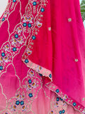 Rani Pink Floral Embroidered Lehenga