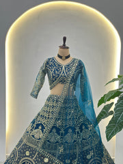 Royal Teal Blue Bridal Lehenga
