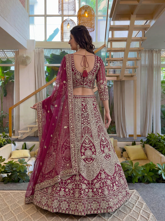 Royal Wine Designer Lehenga