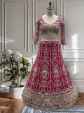 Rani Pink Heavy Embroidered Lehenga