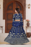 Navy Blue Royal Embroidered Lehenga