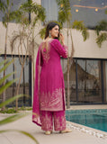 Rani Pink Embroidered Suit Set with Elegant Dupatta