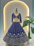 Navy Blue Royal Embroidered Lehenga