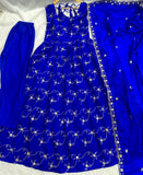Royal Blue Anarkali Suit Set with Elegant Dupatta