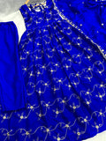 Royal Blue Anarkali Suit Set with Elegant Dupatta