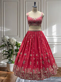 Royal Red Embroidered Lehenga