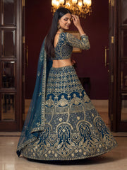 Royal Teal Blue Bridal Lehenga