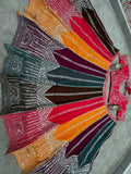 Multicolor Panel Lehenga with Red Choli & Yellow Dupatta