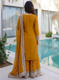 Mustard Yellow Embroidered Kurta Set with Heavy Dupatta