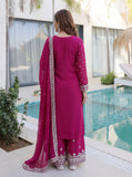Royal Wine Embroidered Kurta Set with Heavy Dupatta