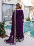 Royal Purple Embroidered Kurta Set with Heavy Dupatta