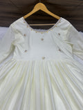 Royal Ivory Anarkali Gown with Zari Border Dupatta