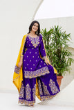 Royal Purple Embroidered Kurta with Intricate Thread Work – Festive Wear Special