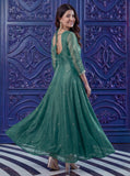 Emerald Green Anarkali Suit with Sheer Dupatta & Elegant