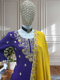 Royal Purple Embroidered Kurta with Intricate Thread Work – Festive Wear Special