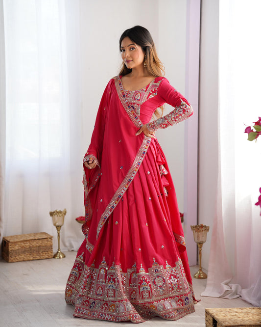 Rani Pink Heritage Designer Lehenga