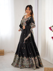 Royal Black Heritage Lehenga