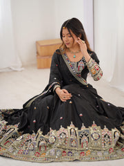 Royal Black Heritage Lehenga