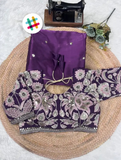 Traditional Indian purple saree for festive and wedding occasions