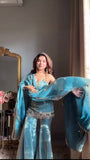 Graceful Aqua Blue Ethnic Sharara Outfit