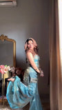 Graceful Aqua Blue Ethnic Sharara Outfit