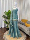 Graceful Aqua Blue Ethnic Sharara Outfit