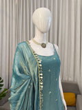 Graceful Aqua Blue Ethnic Sharara Outfit