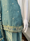 Graceful Aqua Blue Ethnic Sharara Outfit