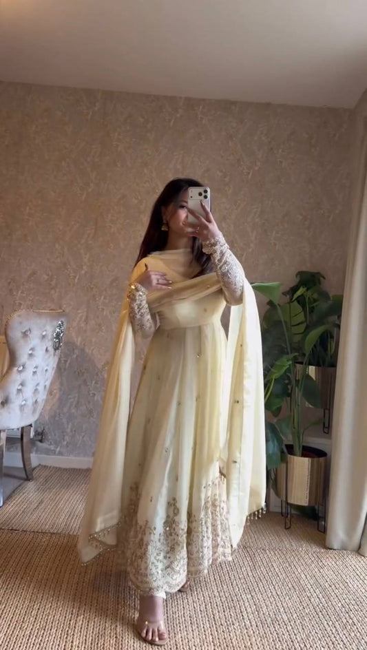 Premium Light Yellow Anarkali for Wedding & Festive Wear