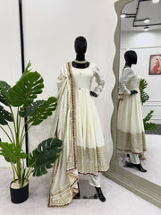 Premium Cream Anarkali Suit for Festive & Wedding Wear
