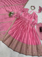Royal Pink Ethnic Anarkali Suit for Festive Wear