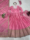 Royal Pink Ethnic Anarkali Suit for Festive Wear