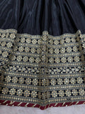 Elegant Black Anarkali with Golden Embroidery Dupatta