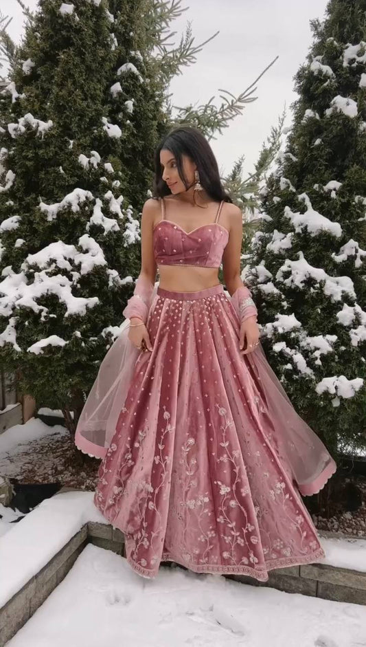 Timeless Blush Pink Ethnic Ensemble with Floral Detailing