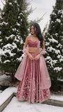 Timeless Blush Pink Ethnic Ensemble with Floral Detailing