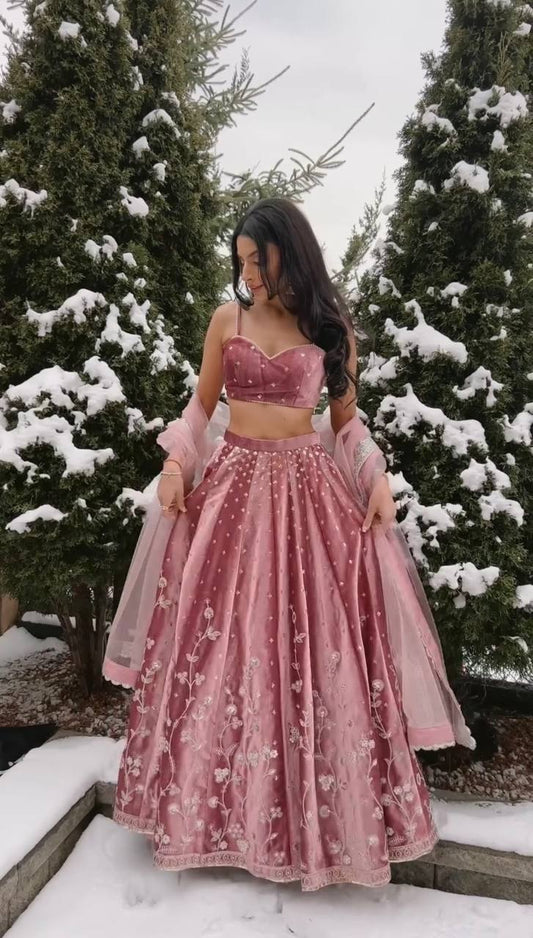Timeless Blush Pink Ethnic Ensemble with Floral Detailing
