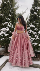 Timeless Blush Pink Ethnic Ensemble with Floral Detailing
