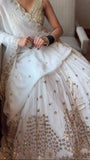 Elegant White & Gold Lehenga with Embroidered Dupatta