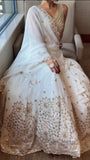 Elegant White & Gold Lehenga with Embroidered Dupatta