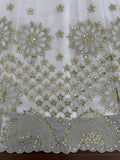 Elegant White & Gold Lehenga with Embroidered Dupatta