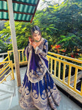 Elegant Violet Bridal Lehenga with Designer Dupatta
