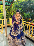 Elegant Violet Bridal Lehenga with Designer Dupatta