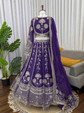 Elegant Violet Bridal Lehenga with Designer Dupatta