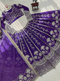 Elegant Violet Bridal Lehenga with Designer Dupatta