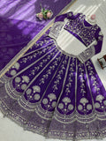 Elegant Violet Bridal Lehenga with Designer Dupatta
