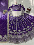 Elegant Violet Bridal Lehenga with Designer Dupatta