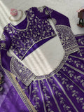Elegant Violet Bridal Lehenga with Designer Dupatta